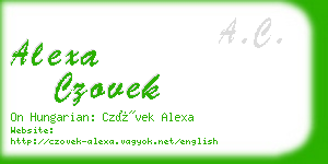 alexa czovek business card